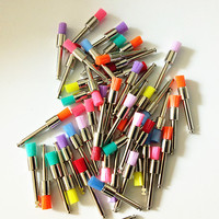 50 szt. Laboratorium dentystyczne nylonowe zatrzaski małe płaskie polerka szczotki profilaktyczne jednorazowe opieka stomatologiczna szczotka 4